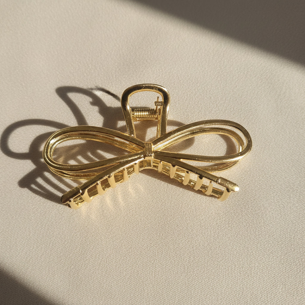 Gold Bow Hair Clip/Claw
