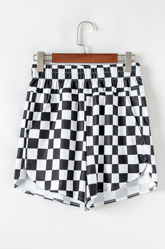 Checkered High Waisted Shorts