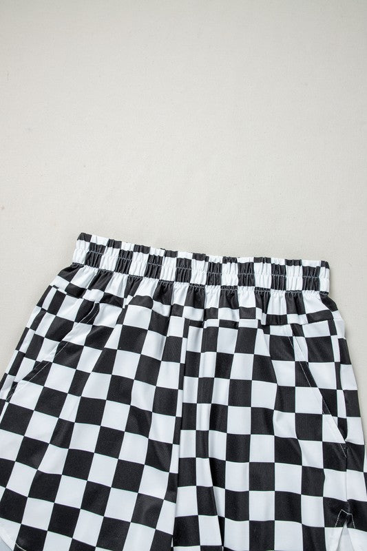 Checkered High Waisted Shorts