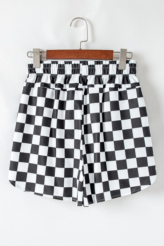 Checkered High Waisted Shorts