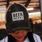 Beer Made Me Do It Distressed Trucker Cap