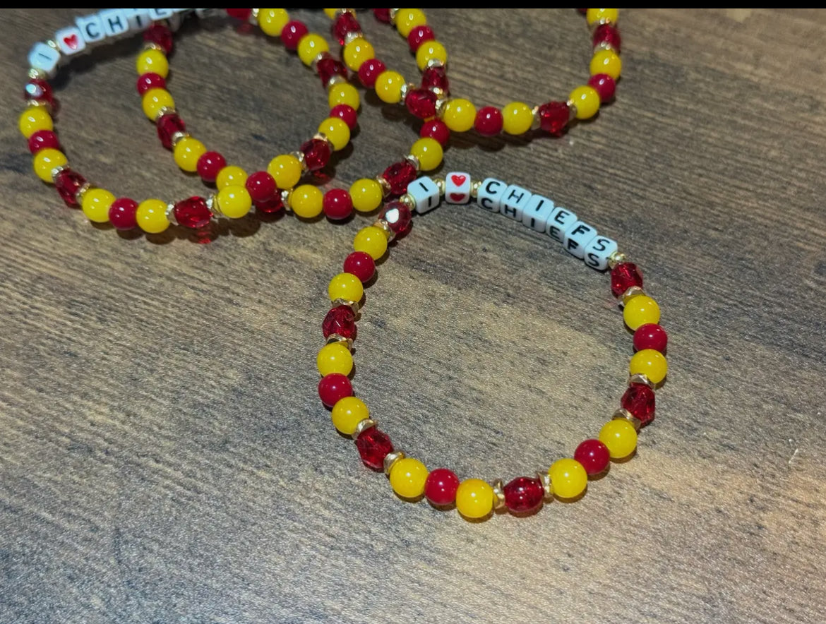 Stretch I <3  Red & Yellow Bracelets