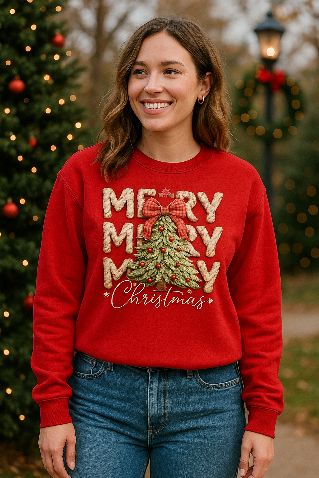 Preorder - Merry Christmas Faux Latch Work Sweatshirt