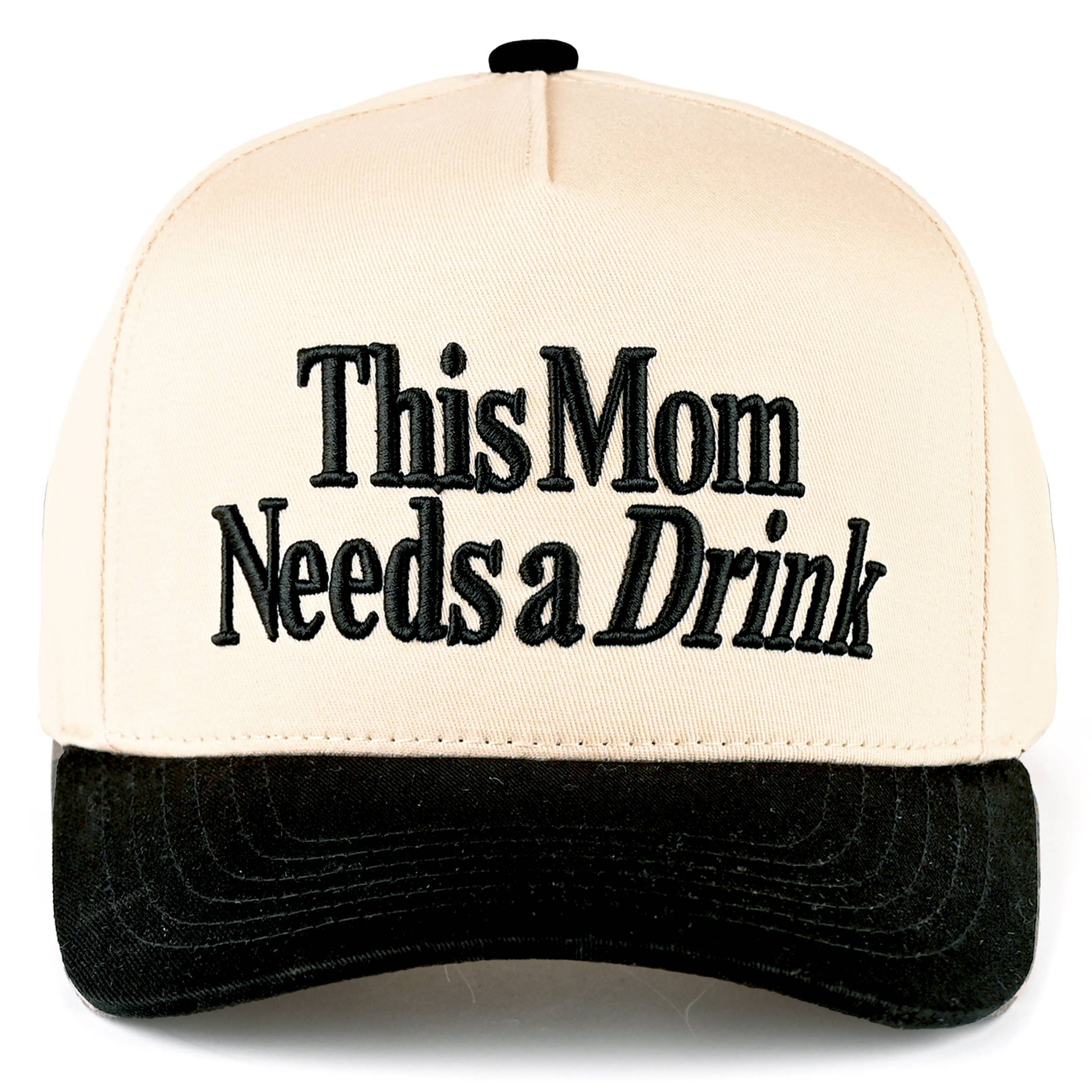 C.C THIS MOM NEEDS A DRINK Letter Trucker Cap