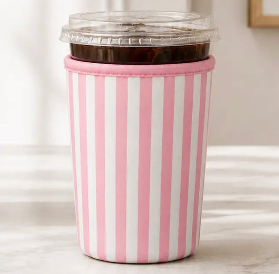 Pink Stripe Drink Sleeve