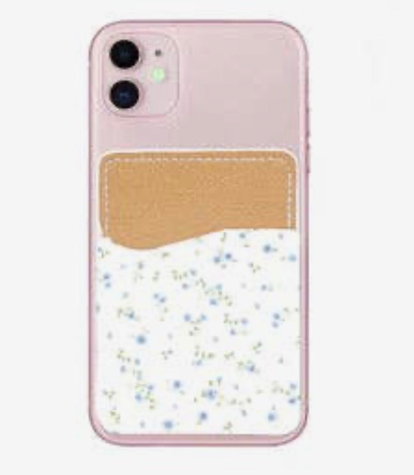 Blue Floral Phone Pocket