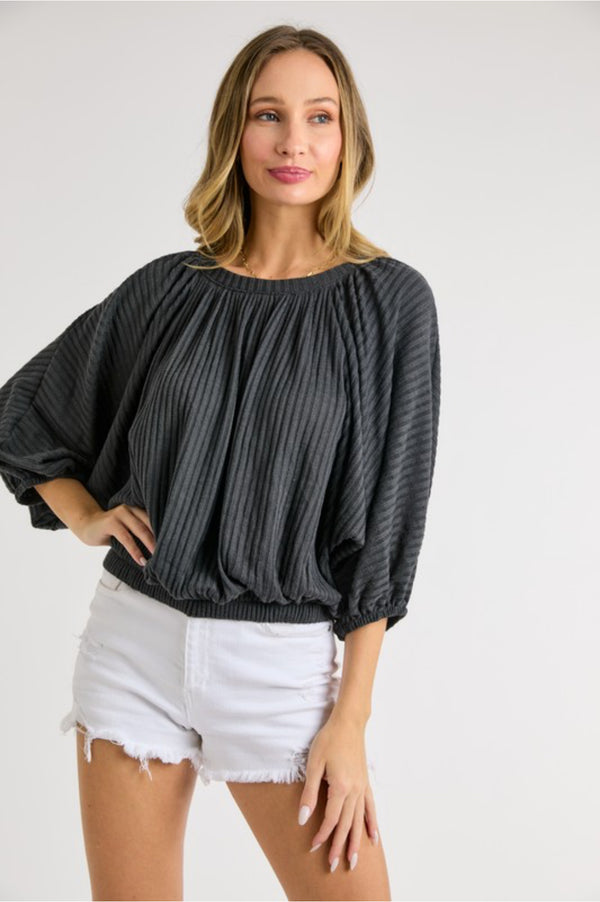 Dolman Sleeve Top - Charcoal