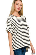 The Uptown Stripe Knit Top Zenana