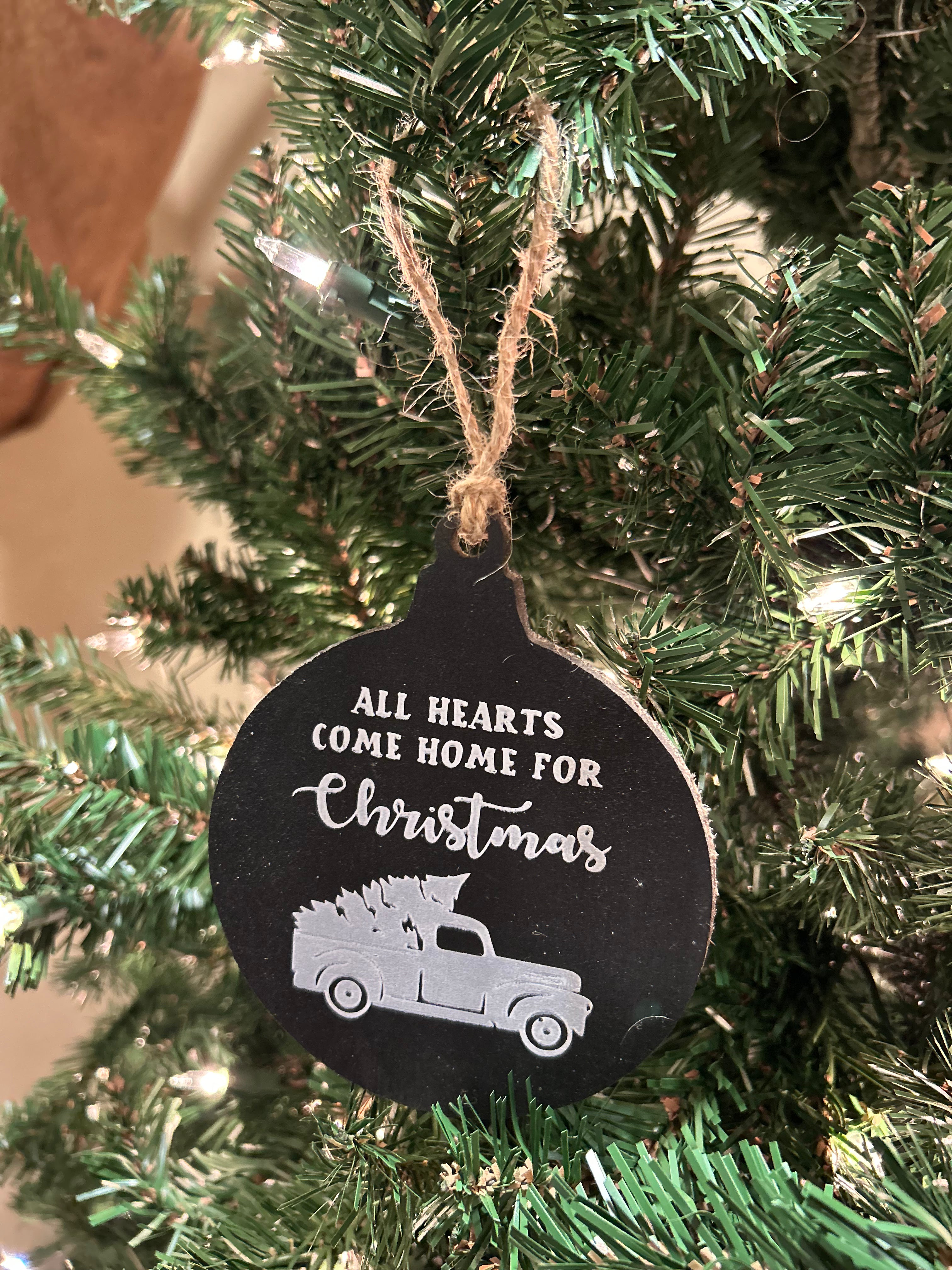 All hearts come home for Christmas ornament
