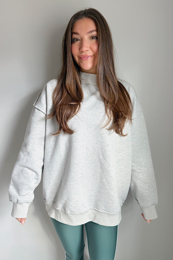 *Taylor Oversized Gray Reversible Sweatshirt