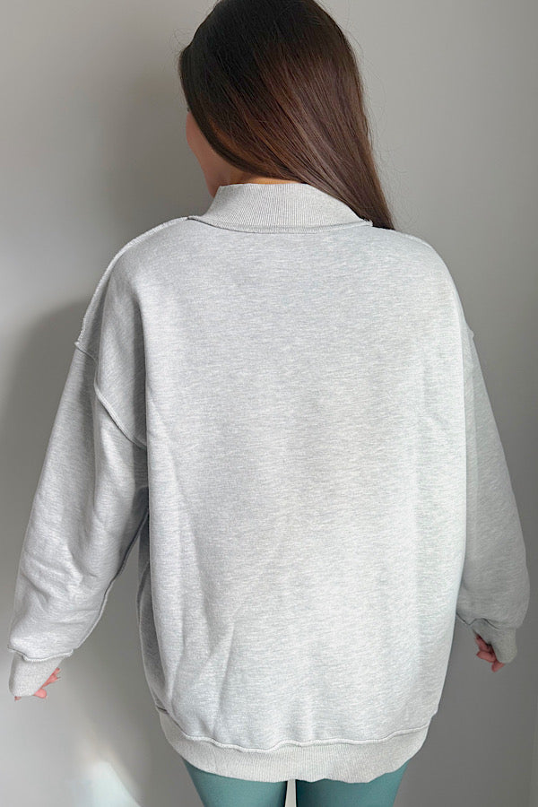 *Taylor Oversized Gray Reversible Sweatshirt