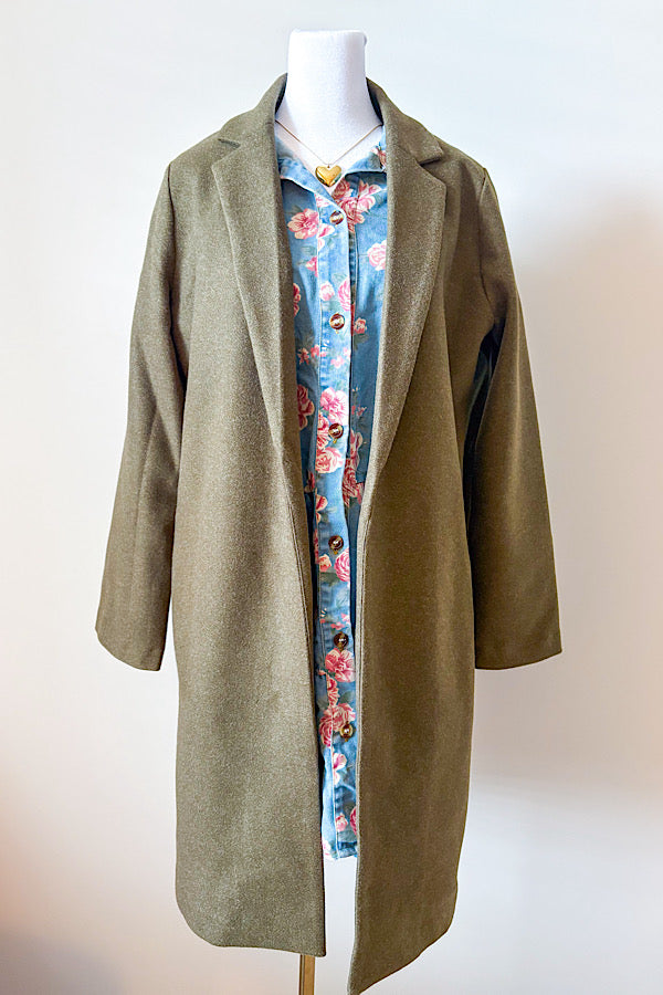 *Juliette Olive Mid-Length Coat
