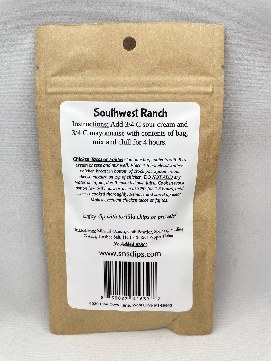 Southwest Ranch SNS Dip Mix