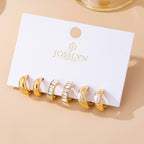 Pearl & Baguette Huggie Hoop Trio Earring Set